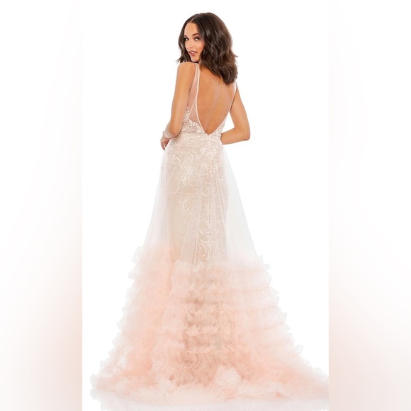 BRAND NEW Mac Duggal- pink size 10 Lace Gown - Picture 3 of 11